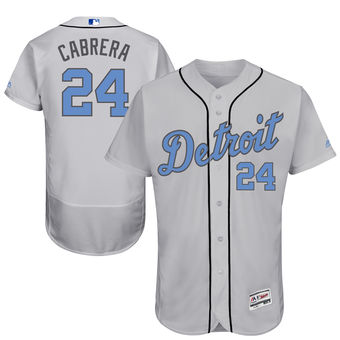 Men's Detroit Tigers Miguel Cabrera Majestic Gray Father's Day FlexBase Jersey