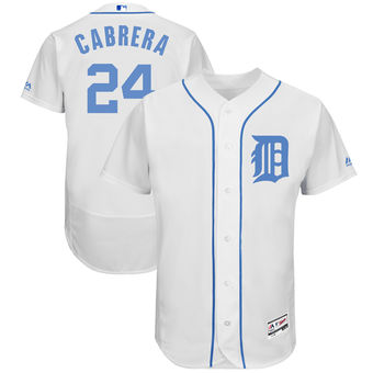 Men's Detroit Tigers Miguel Cabrera Majestic White Father's Day FlexBase Jersey