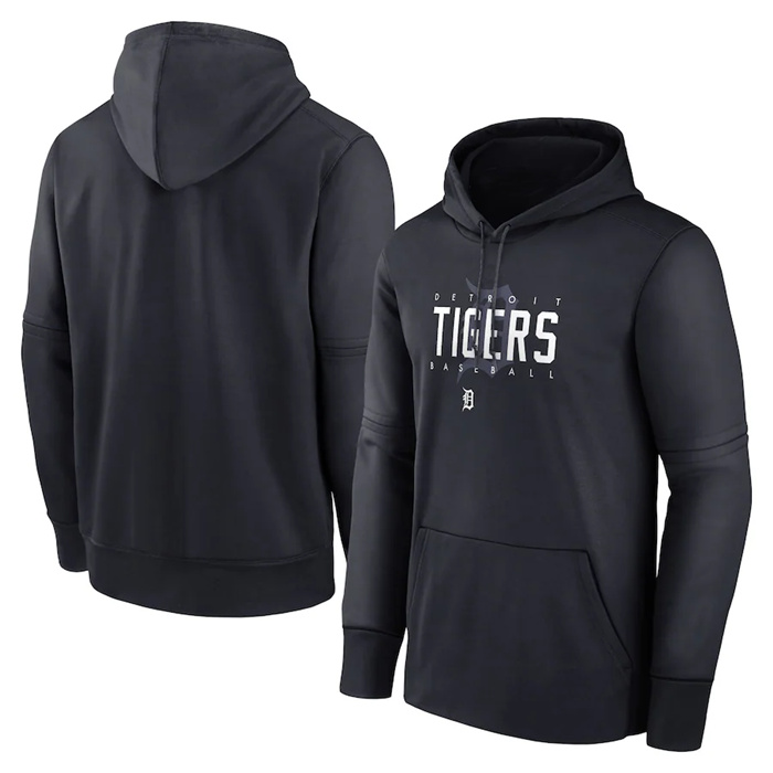 Men's Detroit Tigers Navy Pregame Performance Pullover Hoodie Men's Detroit Tigers Navy Pregame Performance Pullover Hoodie