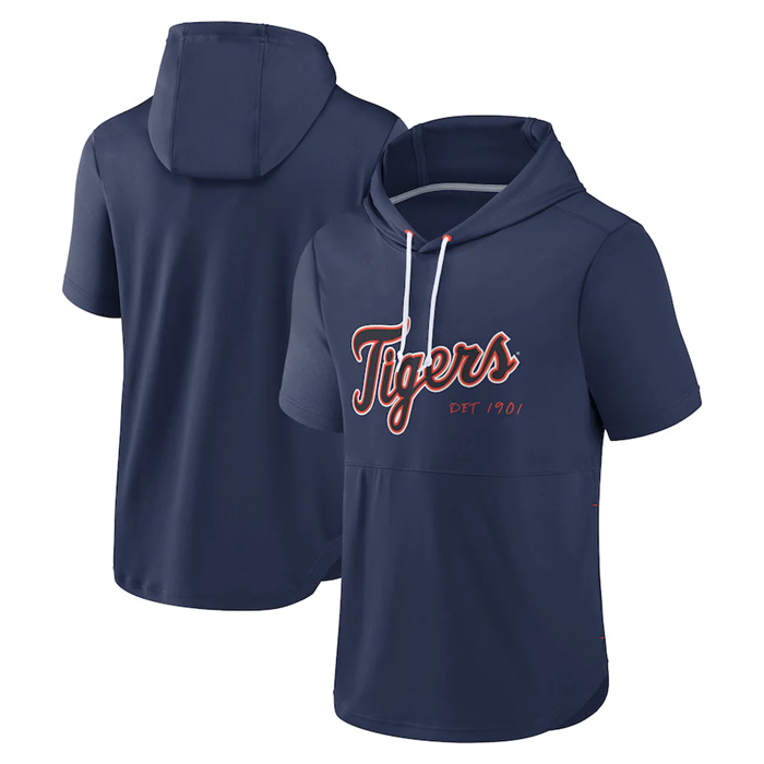 Men's Detroit Tigers Navy Sideline Training Hooded Performance T-Shirt Men's Detroit Tigers Navy Sideline Training Hooded Performance T-Shirt