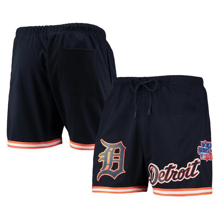 Men's Detroit Tigers Navy Team Logo Mesh Shorts Men's Detroit Tigers Navy Team Logo Mesh Shorts