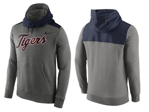 Men's Detroit Tigers Nike Gray Cooperstown Collection Hybrid Pullover Hoodie Men's Detroit Tigers Nike Gray Cooperstown Collection Hybrid Pullover Hoodie