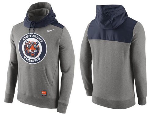 Men's Detroit Tigers Nike Gray Cooperstown Collection Hybrid Pullover Hoodie_1 Men's Detroit Tigers Nike Gray Cooperstown Collection Hybrid Pullover Hoodie_1