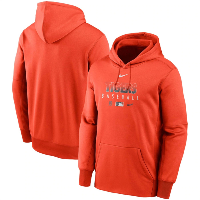 Men's Detroit Tigers Orange 2022 Performance Pullover Hoodie Men's Detroit Tigers Orange 2022 Performance Pullover Hoodie
