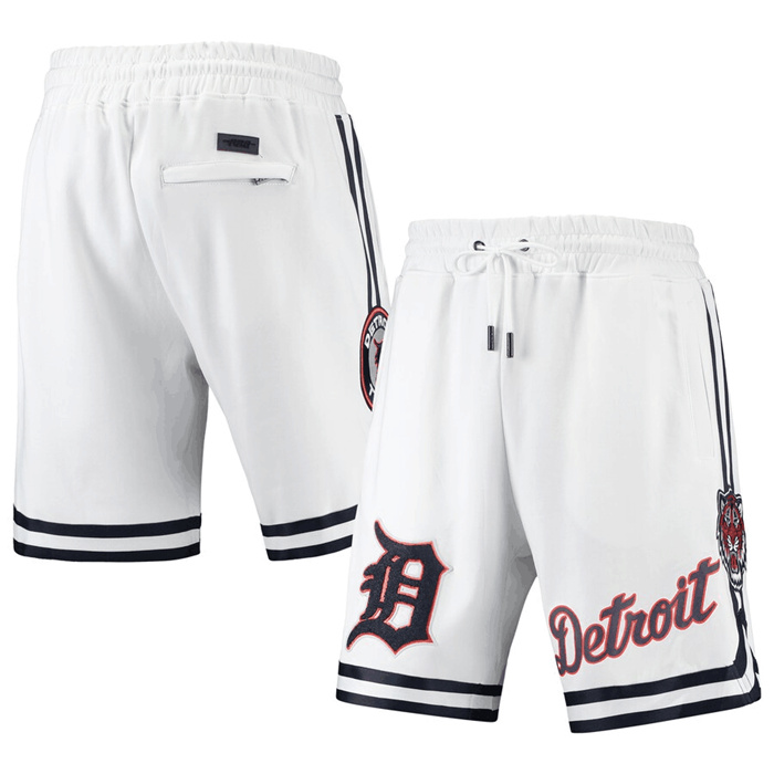 Men's Detroit Tigers White Team Shorts Men's Detroit Tigers White Team Shorts