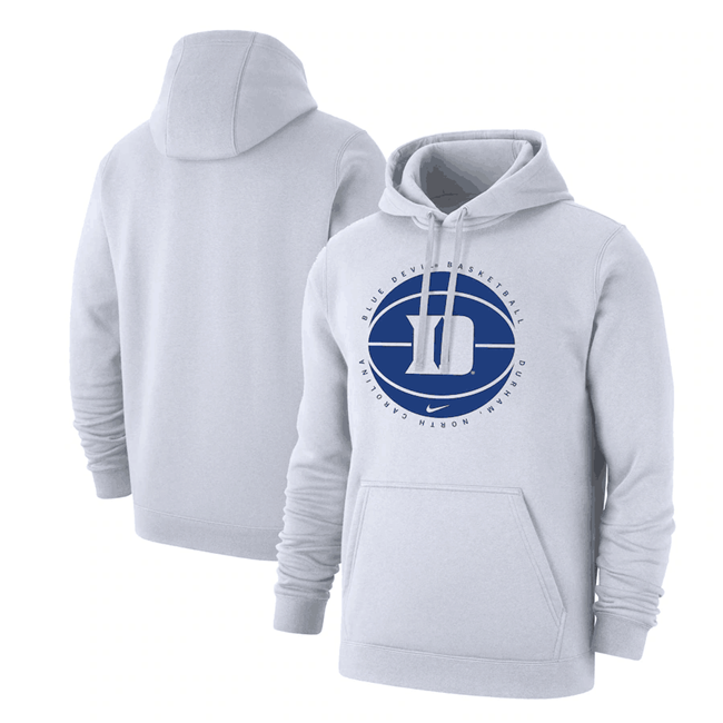 Men's Duke Blue Devils White Basketball Pullover Hoodie Men's Duke Blue Devils White Basketball Pullover Hoodie