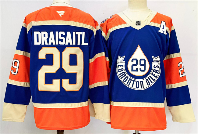 Men's Edmonton Oilers #29 Leon Draisaitl Royal 2024-25 With A Patch Heritage Classic Primegreen Stitched Jersey Men's Edmonton Oilers #29 Leon Draisaitl Royal 2024-25 With A Patch Heritage Classic Primegreen Stitched Jersey