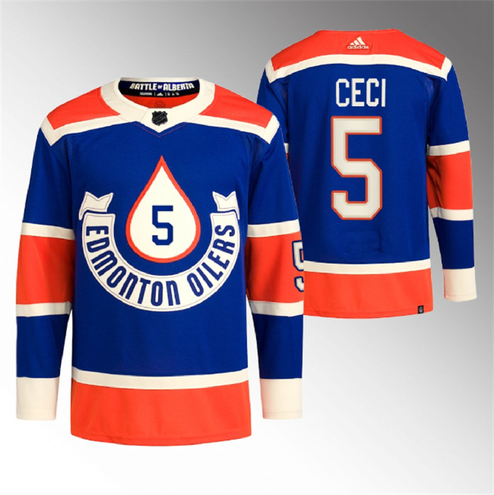 Men's Edmonton Oilers #5 Cody Ceci 2023 Royal Heritage Classic Primegreen Stitched Jersey Men's Edmonton Oilers #5 Cody Ceci 2023 Royal Heritage Classic Primegreen Stitched Jersey