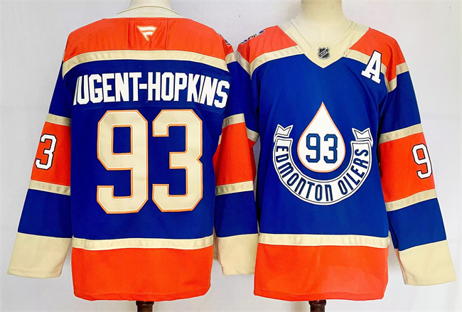 Men's Edmonton Oilers #93 Ryan Nugent-Hopkins Royal 2024-25 With A Patch Heritage Classic Primegreen Stitched Jersey Men's Edmonton Oilers #93 Ryan Nugent-Hopkins Royal 2024-25 With A Patch Heritage Classic Primegreen Stitched Jersey