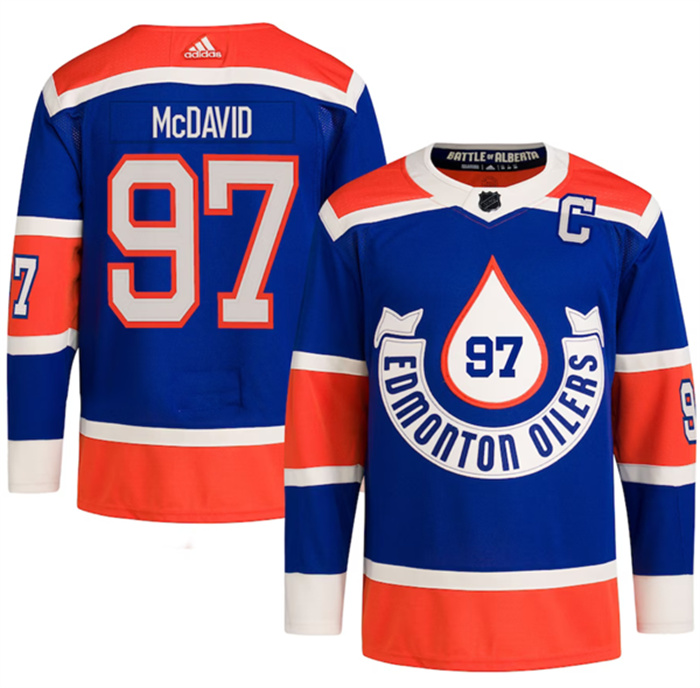 Men's Edmonton Oilers #97 Connor McDavid 2023 Royal Heritage Classic Primegreen Stitched Jersey Men's Edmonton Oilers #97 Connor McDavid 2023 Royal Heritage Classic Primegreen Stitched Jersey