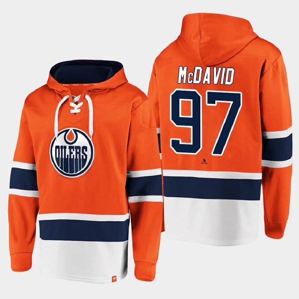 Men's Edmonton Oilers #97 Connor McDavid Orange All Stitched Sweatshirt Hoodie Men's Edmonton Oilers #97 Connor McDavid Orange All Stitched Sweatshirt Hoodie