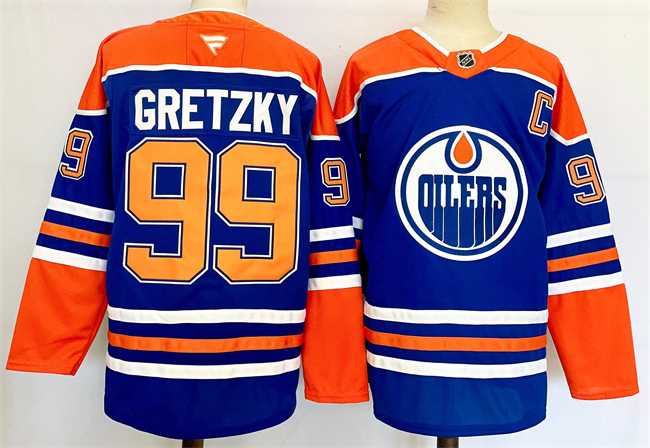 Men's Edmonton Oilers #99 Wayne Gretzky Royal 2024-25 Stitched Jersey Men's Edmonton Oilers #99 Wayne Gretzky Royal 2024-25 Stitched Jersey
