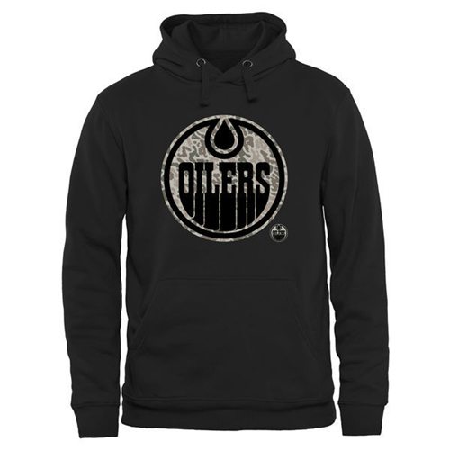 Men's Edmonton Oilers Black Rink Warrior Pullover Hoodie Men's Edmonton Oilers Black Rink Warrior Pullover Hoodie