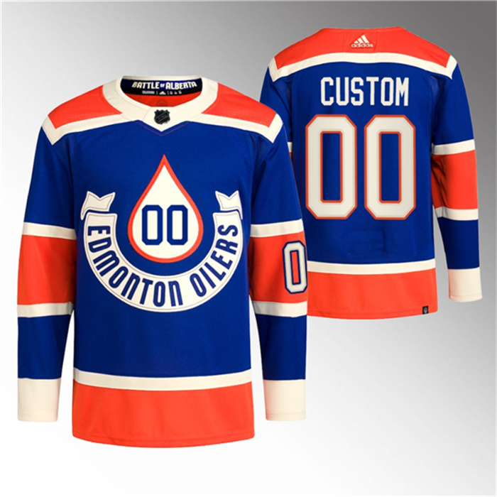 Men's Edmonton Oilers Custom 2023 Royal Heritage Classic Primegreen Stitched Jersey Men's Edmonton Oilers Custom 2023 Royal Heritage Classic Primegreen Stitched Jersey