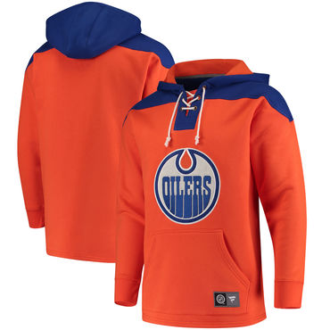 Men's Edmonton Oilers Fanatics Branded Orange Navy Breakaway Lace Up Hoodie Men's Edmonton Oilers Fanatics Branded Orange Navy Breakaway Lace Up Hoodie