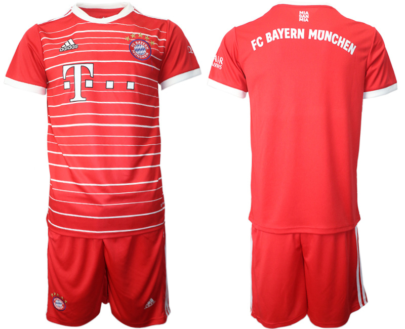 Men's FC Bayern München Blank 22 23 Red Home Soccer Jersey Suit