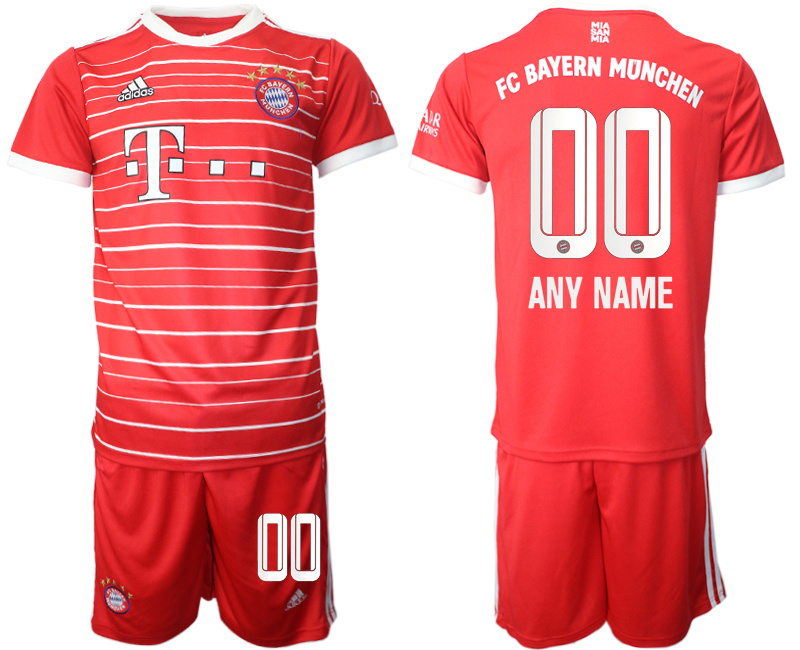 Men's FC Bayern München Custom 22 23 Red Home Soccer Jersey Suit