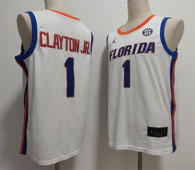 Men's Florida Gators #1 Walter Clayton Jr. White Stitched Basketball Jersey 1