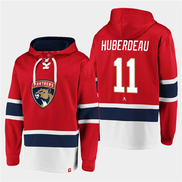 Men's Florida Panthers #11 Jonathan Huberdeau Red Ageless Must-Have Lace-Up Pullover Hoodie Men's Florida Panthers #11 Jonathan Huberdeau Red Ageless Must-Have Lace-Up Pullover Hoodie