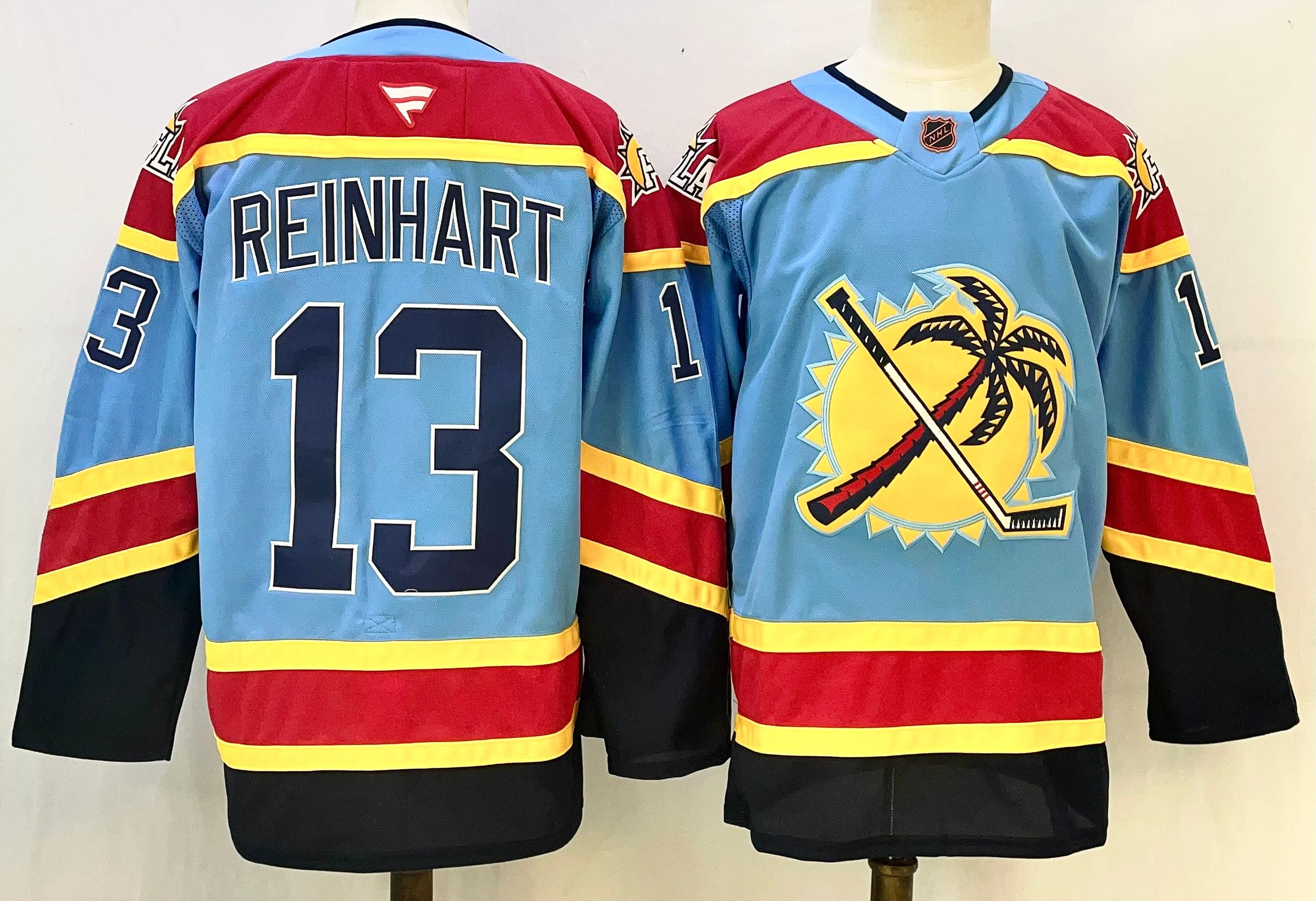 Men's Florida Panthers #13 Sam Reinhart Blue 2025 Stitched Hockey Jersey