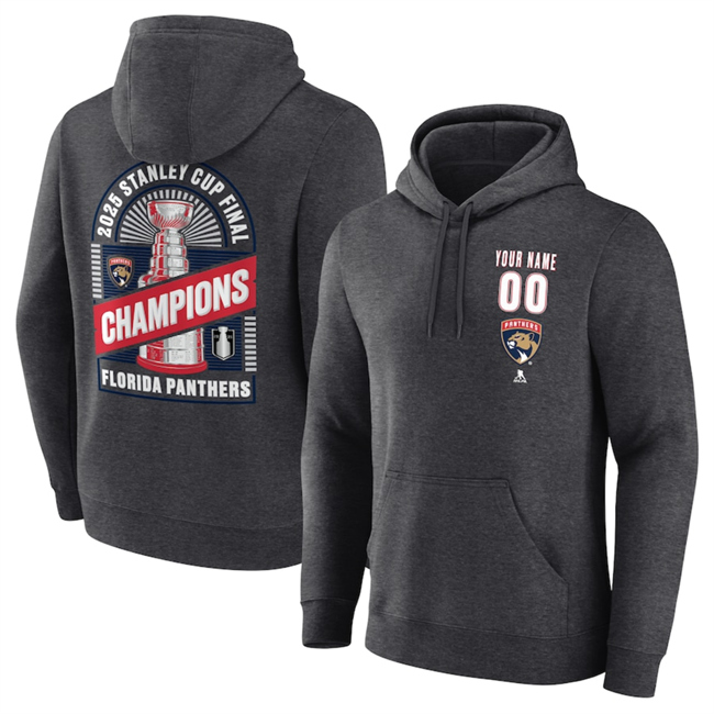 Men's Florida Panthers Charcoal Custom 2025 Stanley Cup Champions Pullover Hoodie Men's Florida Panthers Charcoal Custom 2025 Stanley Cup Champions Pullover Hoodie