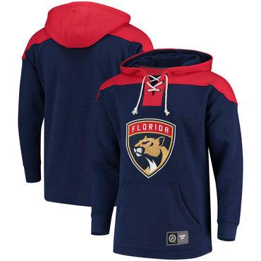 Men's Florida Panthers Fanatics Branded Navy Red Breakaway Lace Up Hoodie Men's Florida Panthers Fanatics Branded Navy Red Breakaway Lace Up Hoodie