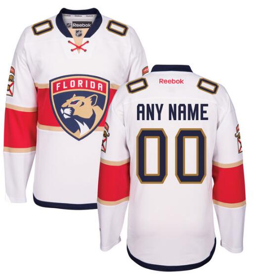 Men's Florida Panthers Reebok White Away Premier Custom 2016-17 Jersey