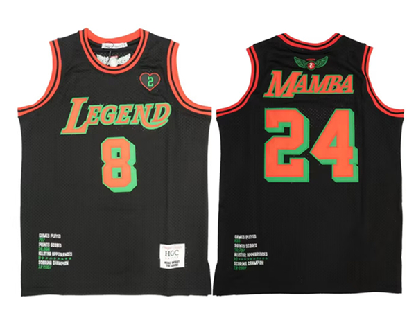 Men's Front #8 Back #24 Mamba Grinch Black Red Green Basketball Jersey Men's Front #8 Back #24 Mamba Grinch Black Red Green Basketball Jersey