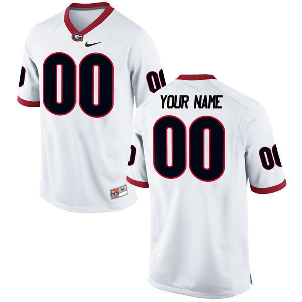 Men's Georgia Bulldogs Custom Nike White Stitched College Football 2016 NCAA Jersey Men's Georgia Bulldogs Custom Nike White Stitched College Football 2016 NCAA Jersey