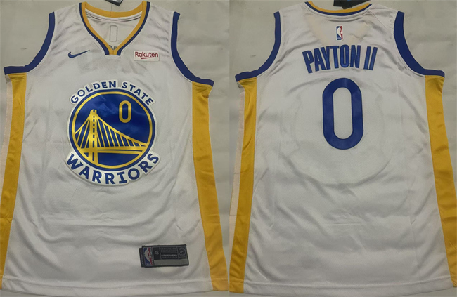 Men's Golden State Warriors #0 Gary Payton II White Association Edition Stitched Basketball Jersey Men's Golden State Warriors #0 Gary Payton II White Association Edition Stitched Basketball Jersey