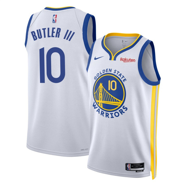 Men's Golden State Warriors #10 Jimmy Bulter III White 2025 Association Edition Swingman Stitched Basketball Jersey Men's Golden State Warriors #10 Jimmy Bulter III White 2025 Association Edition Swingman Stitched Basketball Jersey