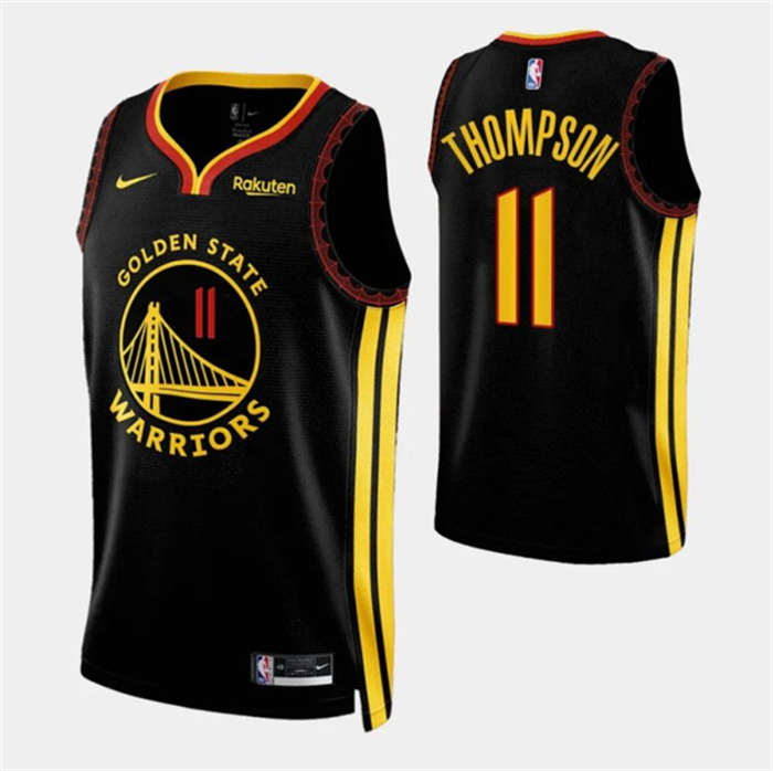 Men's Golden State Warriors #11 Klay Thompson Black 2023 24 City Edition Stitched Basketball Jerseys Men's Golden State Warriors #11 Klay Thompson Black 2023 24 City Edition Stitched Basketball Jerseys