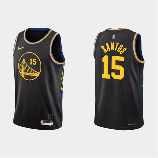 Men's Golden State Warriors #15 Gui Santos 2022 Black Stitched Basketball Jersey Men's Golden State Warriors #15 Gui Santos 2022 Black Stitched Basketball Jersey