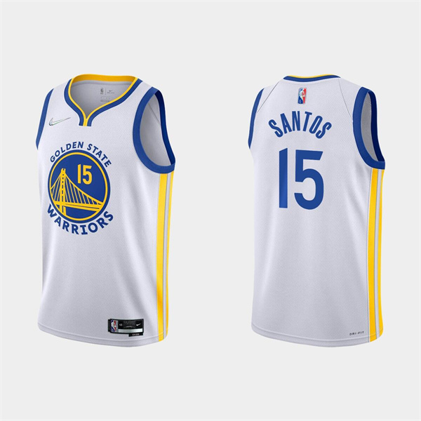 Men's Golden State Warriors #15 Gui Santos 2022 White Stitched Basketball Jersey Men's Golden State Warriors #15 Gui Santos 2022 White Stitched Basketball Jersey