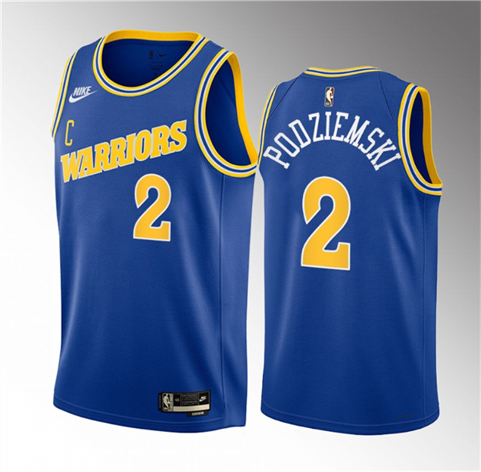 Men's Golden State Warriors #2 Brandin Podziemski Royal 2023 Draft Classic Edition Swingman Stitched Basketball Jersey Men's Golden State Warriors #2 Brandin Podziemski Royal 2023 Draft Classic Edition Swingman Stitched Basketball Jersey