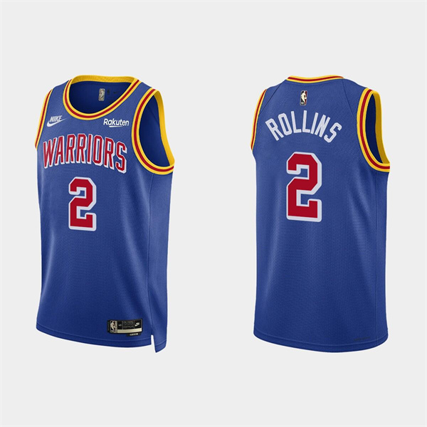 Men's Golden State Warriors #2 Ryan Rollins 2022 Royal Stitched Basketball Jerseys Men's Golden State Warriors #2 Ryan Rollins 2022 Royal Stitched Basketball Jerseys