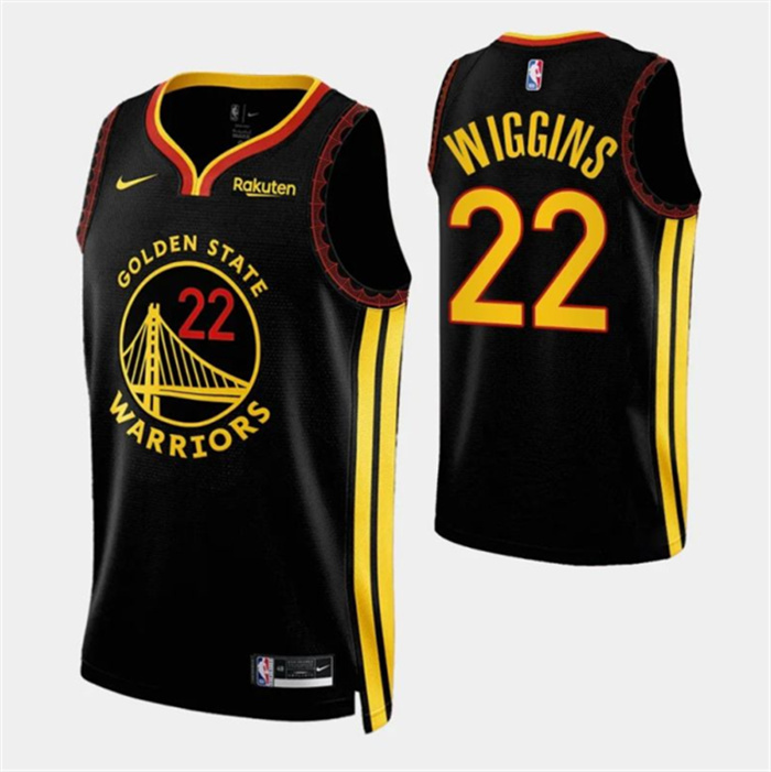 Men's Golden State Warriors #22 Andrew Wiggins Black 2023 24 City Edition Stitched Basketball Jerseys Men's Golden State Warriors #22 Andrew Wiggins Black 2023 24 City Edition Stitched Basketball Jerseys