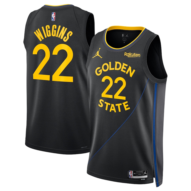 Men's Golden State Warriors #22 Andrew Wiggins Black 2024 25 Statement Edition Stitched Basketball Jersey Men's Golden State Warriors #22 Andrew Wiggins Black 2024 25 Statement Edition Stitched Basketball Jersey