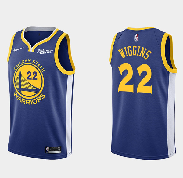 Men's Golden State Warriors #22 Andrew Wiggins Blue Stitched Basketball Jersey Men's Golden State Warriors #22 Andrew Wiggins Blue Stitched Basketball Jersey