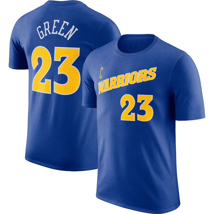 Men's Golden State Warriors #23 Draymond Green Blue 2022 23 Name & Number T-Shirt