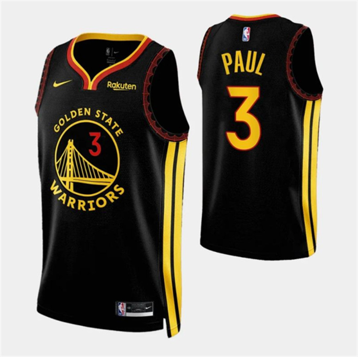 Men's Golden State Warriors #3 Chris Paul Black 2023 24 City Edition Stitched Basketball Jerseys Men's Golden State Warriors #3 Chris Paul Black 2023 24 City Edition Stitched Basketball Jerseys