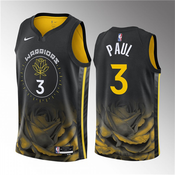 Men's Golden State Warriors #3 Chris Paul Black City Edition Stitched Basketball Jersey Men's Golden State Warriors #3 Chris Paul Black City Edition Stitched Basketball Jersey