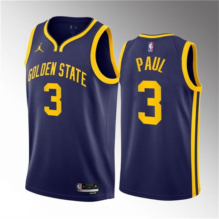 Men's Golden State Warriors #3 Chris Paul Navy Statement Edition Stitched Basketball Jersey Men's Golden State Warriors #3 Chris Paul Navy Statement Edition Stitched Basketball Jersey