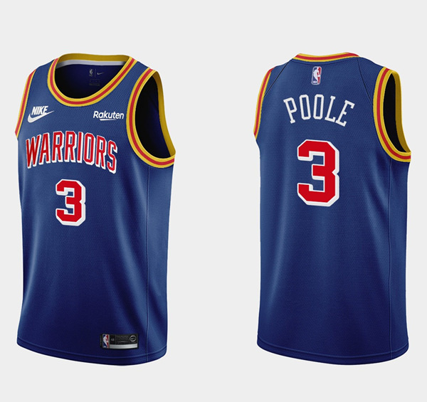 Men's Golden State Warriors #3 Jordan Poole Royal Stitched Basketball Jersey Men's Golden State Warriors #3 Jordan Poole Royal Stitched Basketball Jersey