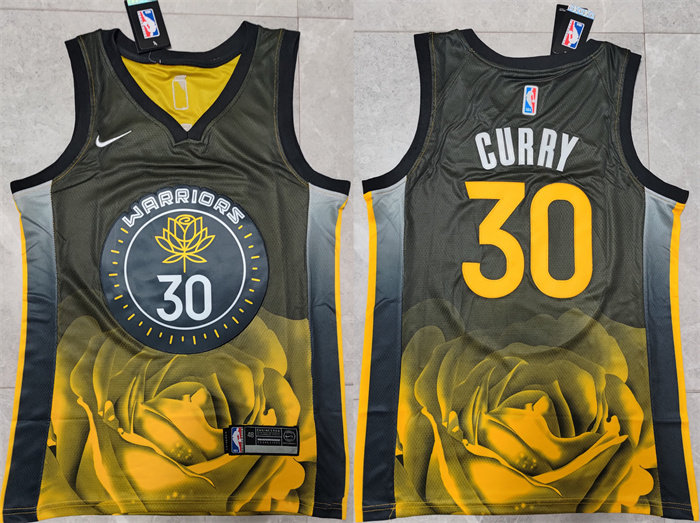 Men's Golden State Warriors #30 Stephen Curry 2022 2023 Black City Edition Stitched Basketball Jersey