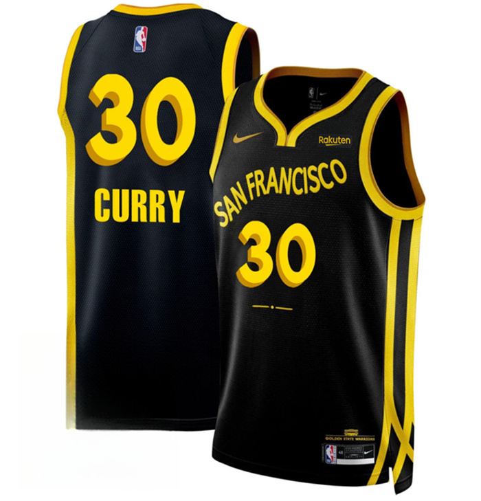 Men's Golden State Warriors #30 Stephen Curry Black 2023 24 City Edition Stitched Basketball Jersey Men's Golden State Warriors #30 Stephen Curry Black 2023 24 City Edition Stitched Basketball Jersey