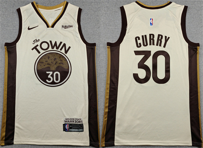 Men's Golden State Warriors #30 Stephen Curry Tan City Edition Stitched Basketball Jersey Men's Golden State Warriors #30 Stephen Curry Tan City Edition Stitched Basketball Jersey