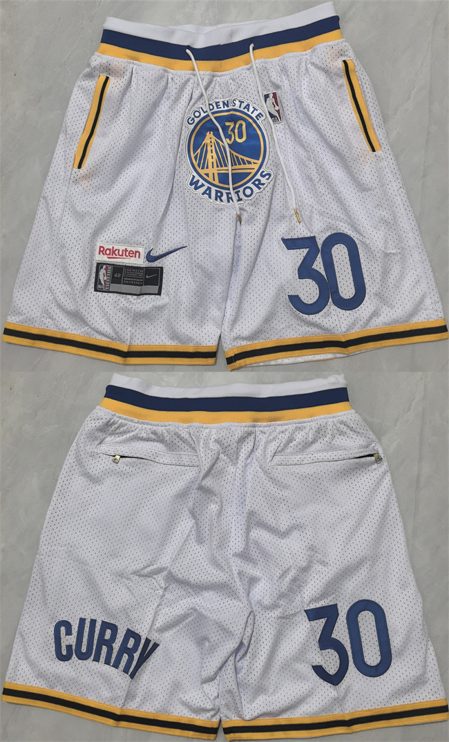 Men's Golden State Warriors #30 Stephen Curry White Shorts(Run Small) Men's Golden State Warriors #30 Stephen Curry White Shorts(Run Small)