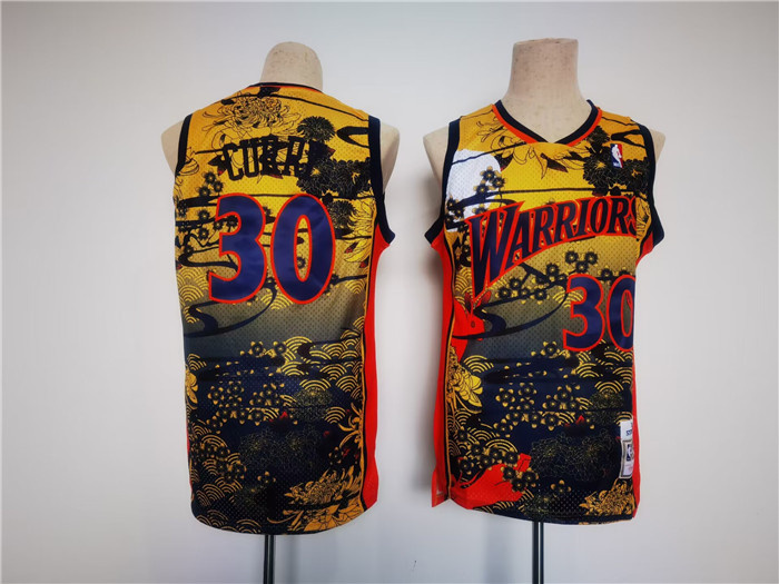 Men's Golden State Warriors #30 Stephen Curry Yellow Red Black Throwback Stitched Jersey Men's Golden State Warriors #30 Stephen Curry Yellow Red Black Throwback Stitched Jersey