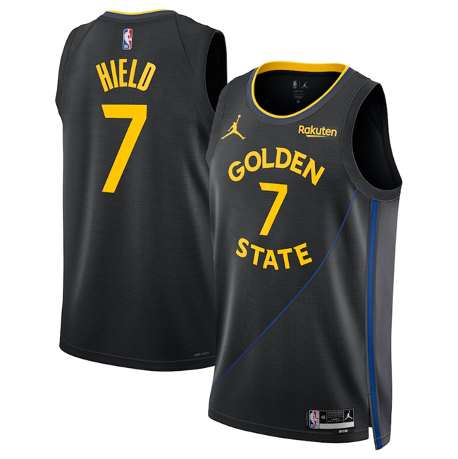 Men's Golden State Warriors #7 Buddy Hield Black 2024 25 Statement Edition Stitched Basketball Jersey Men's Golden State Warriors #7 Buddy Hield Black 2024 25 Statement Edition Stitched Basketball Jersey